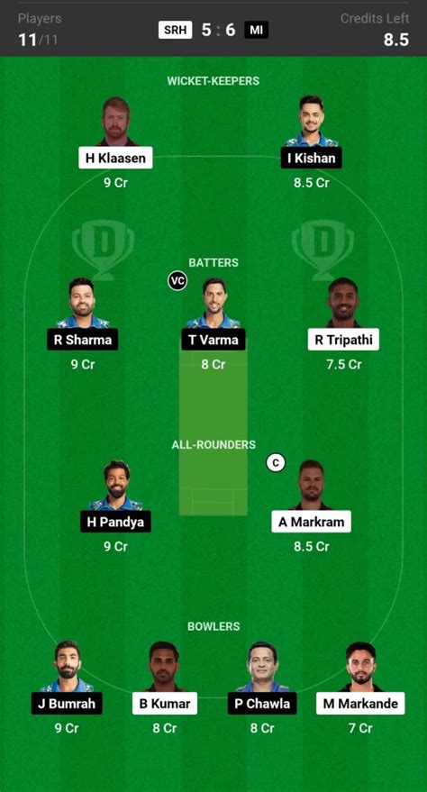 today match dream 11 prediction